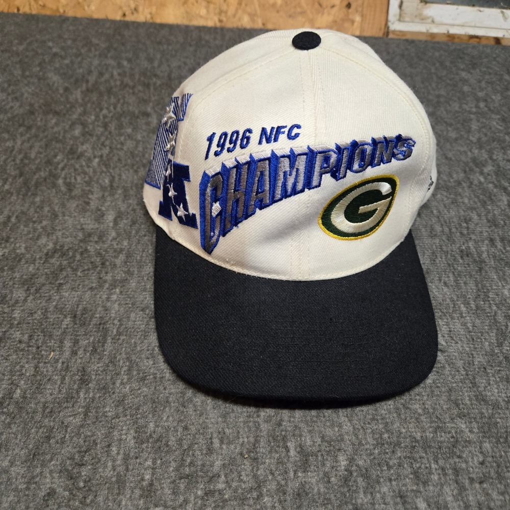 VTG Sports Specialties 1996 NFC Champions Green Bay Packers Hat Grid Logo White